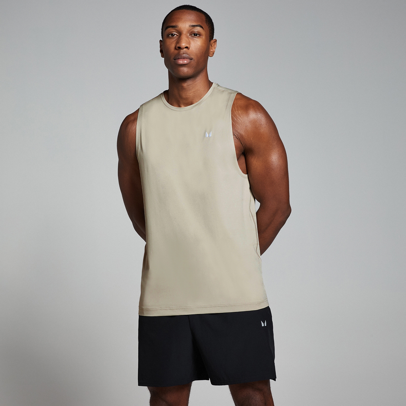 5059883281834 - Training Tanktop für Herren – Steinfarben - XS