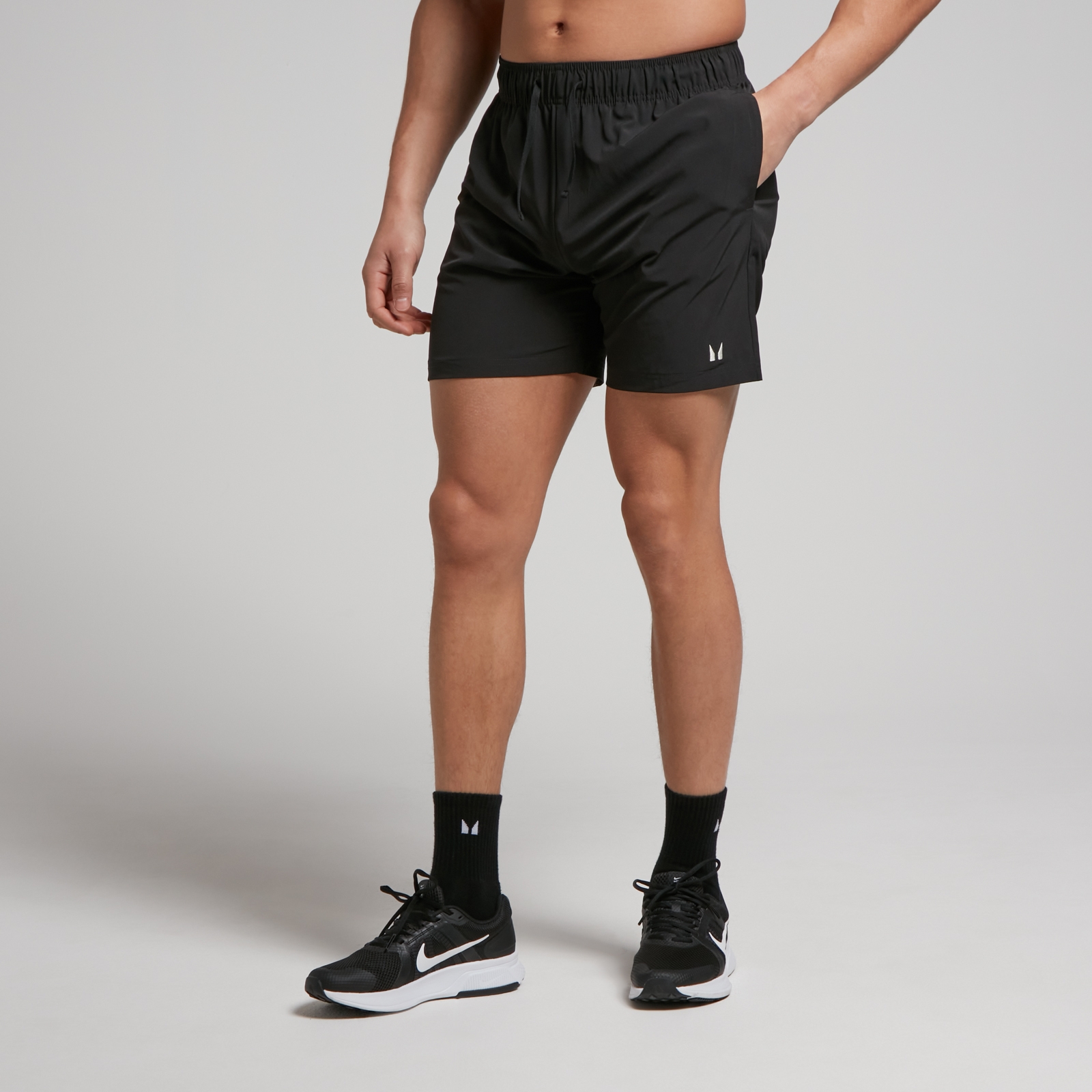 5059883282732 - Herren Gewebte Trainingsshorts — Schwarz - M