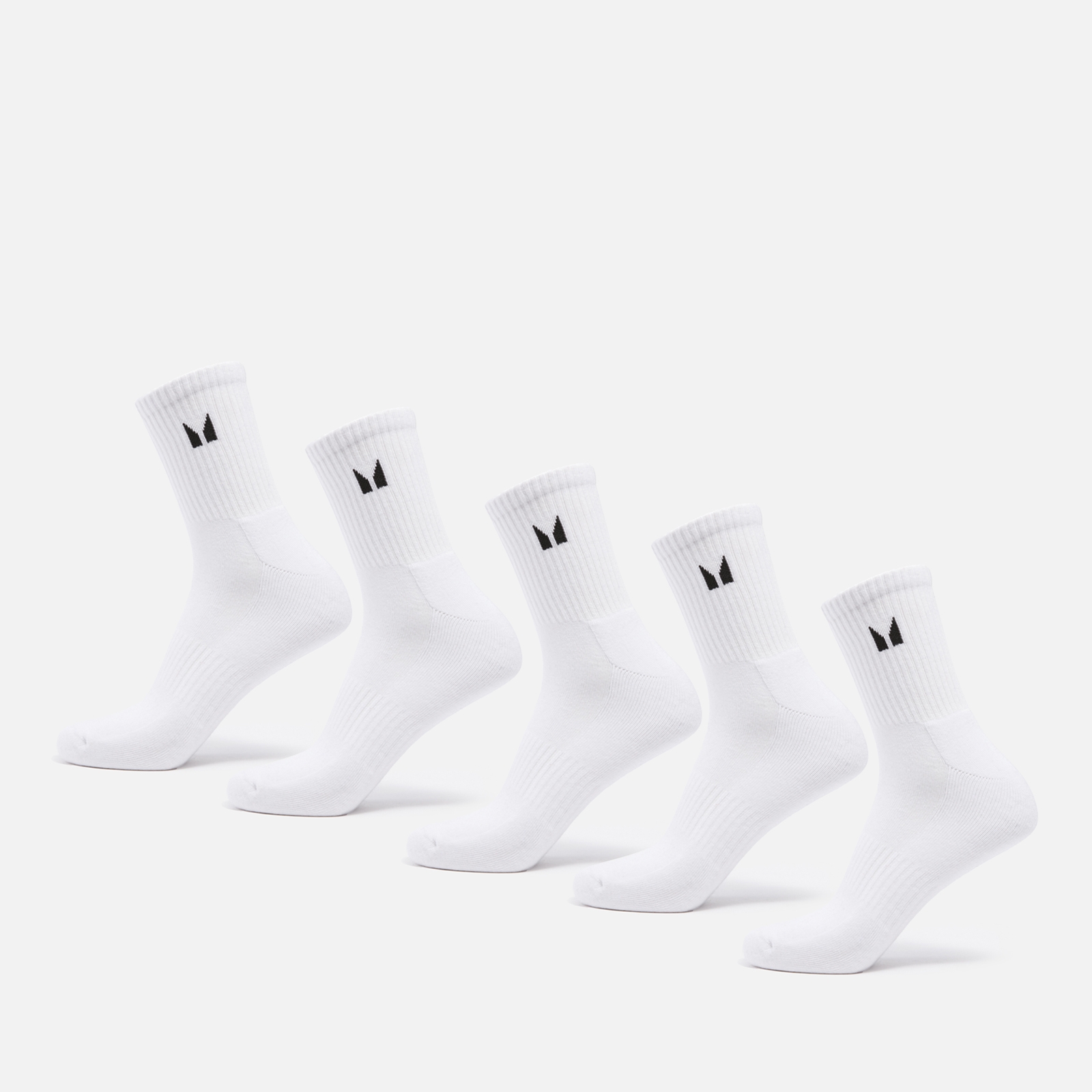 5059883288734 - Unisex Crew Socks (5 Pack) - White - UK 2-5