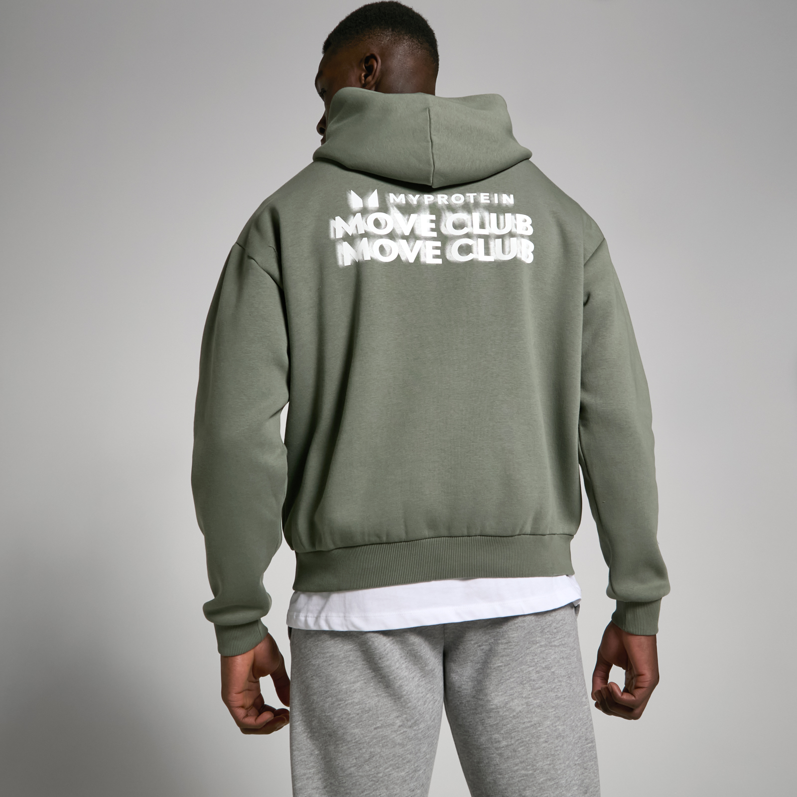5059883289557 - MP Move Club Kapuzenpullover mit Grafik – Moosgrün - XXS-XS