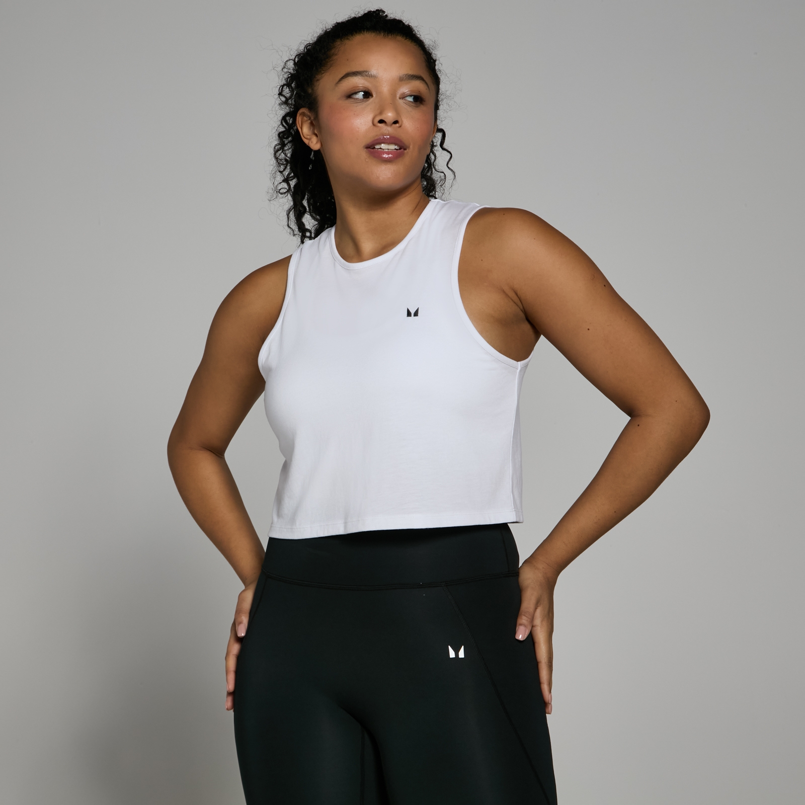 5059883314945 - Womens Training Cropped Vest - White  - XXS