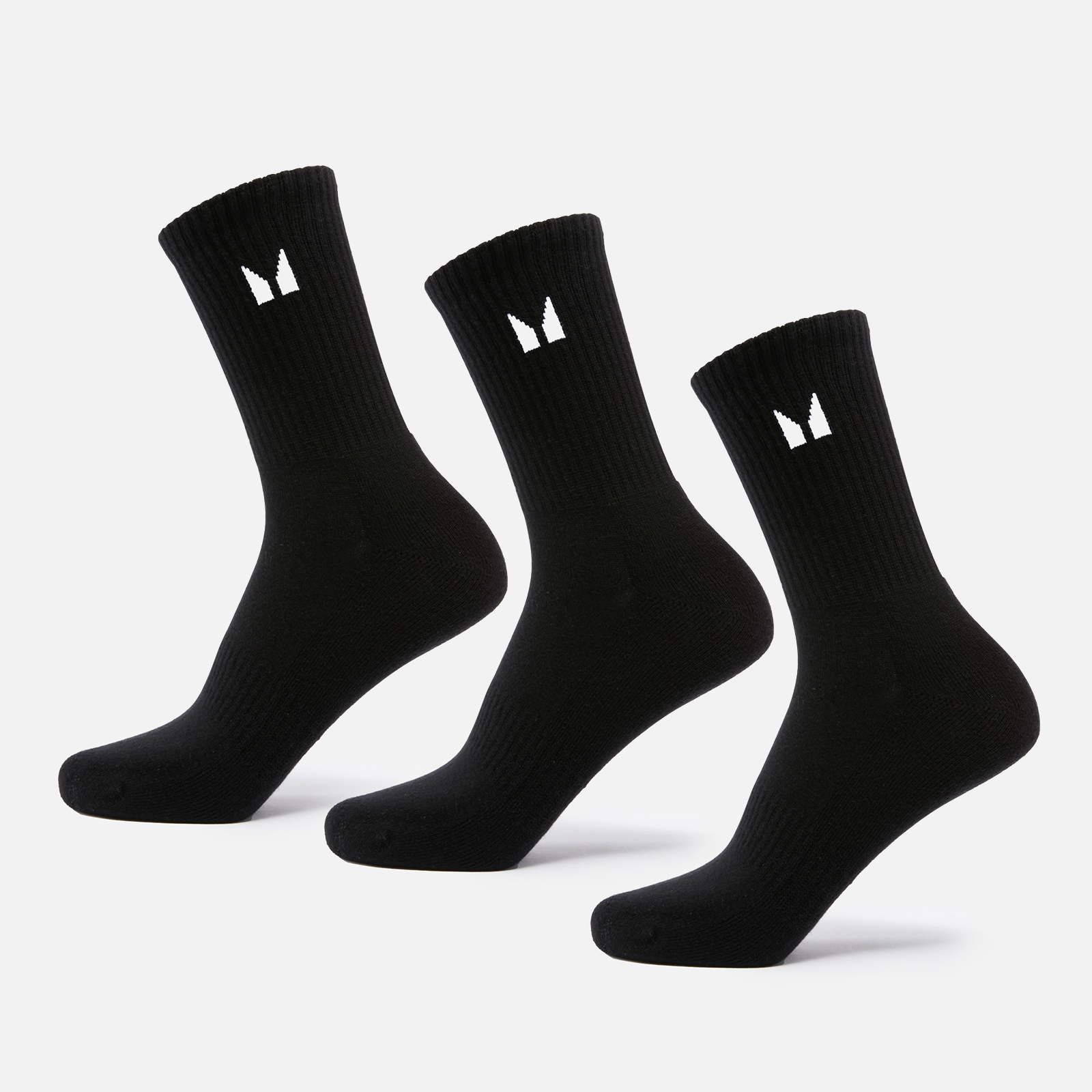 5059883316420 - Damen Essentials Crew Socken (3er-Pack) – Schwarz - UK 2-5