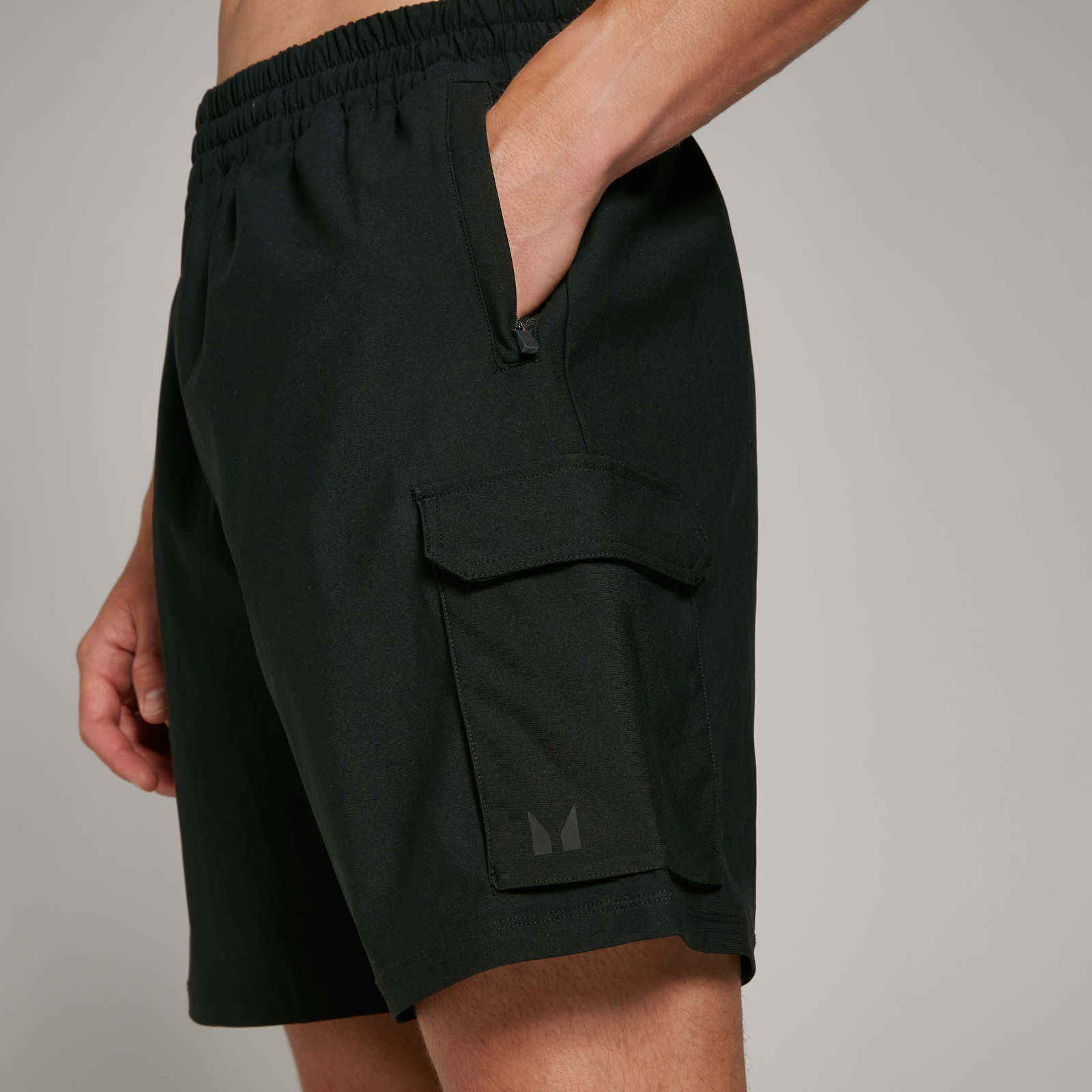 5059883326986 - Herren Tempo Gewebte Cargo Shorts – Schwarz - XS