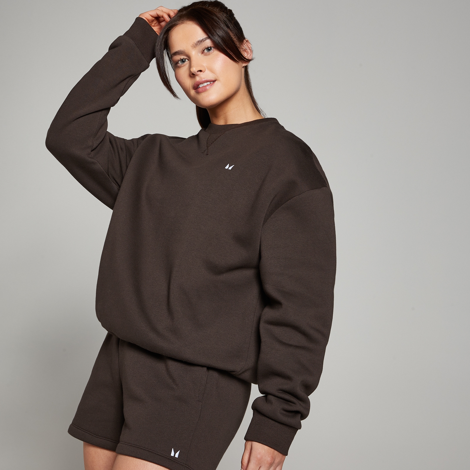 5059883328980 - Damen Basic Oversized-Sweatshirt – Kaffee - XS