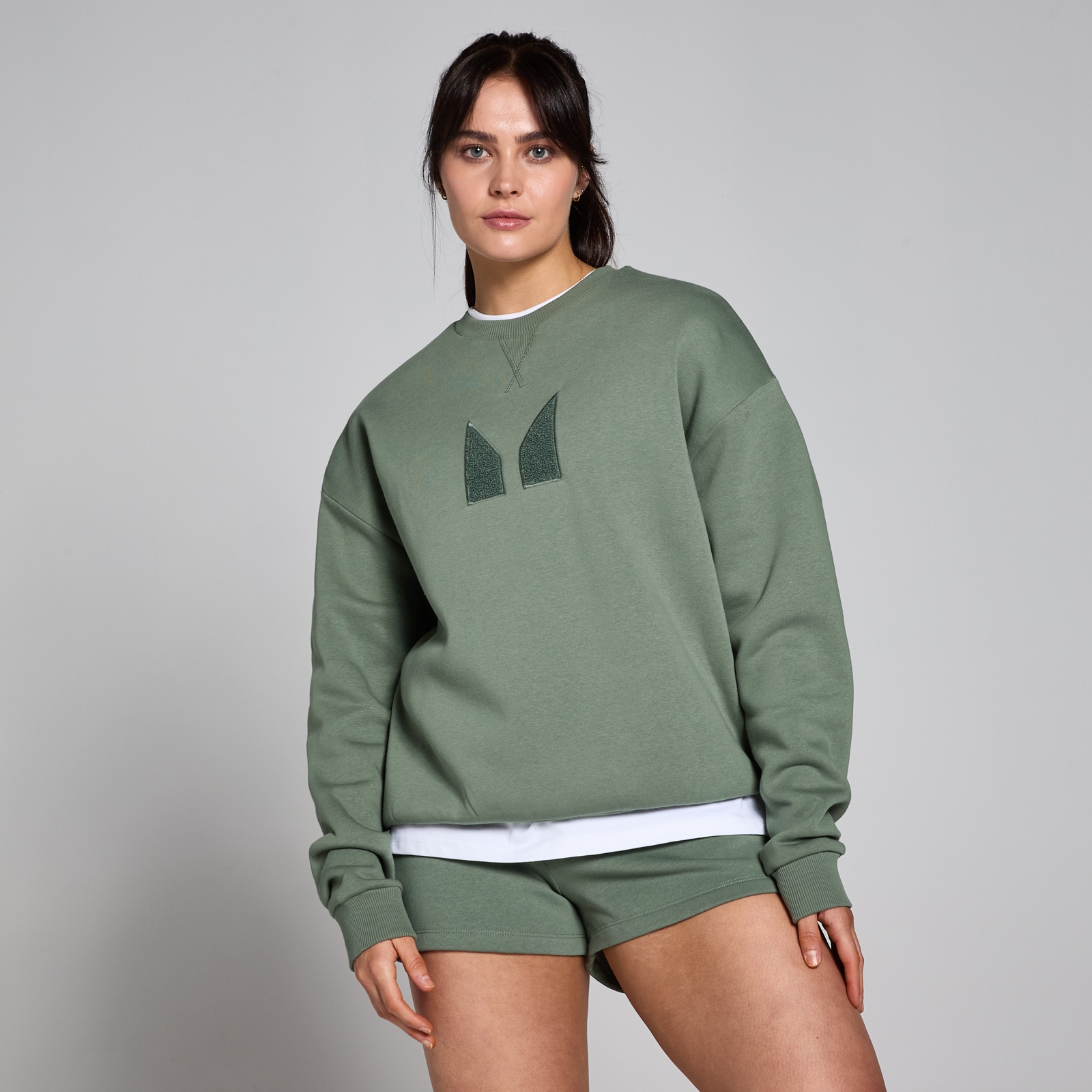 5059883338729 - Damen Tempo Oversized Sweatshirt – Moosgrün - XS