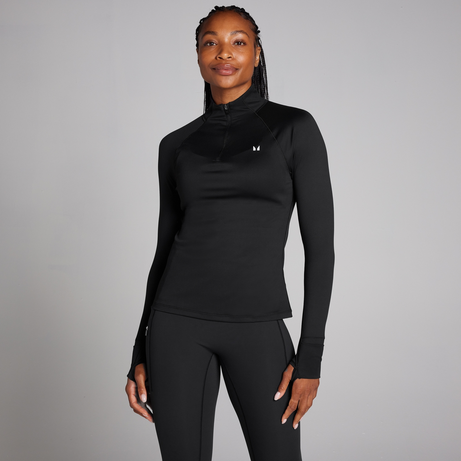 5059883344287 - Damen Velocity Best 1 4 Reißverschluss-Top – Schwarz - XXL