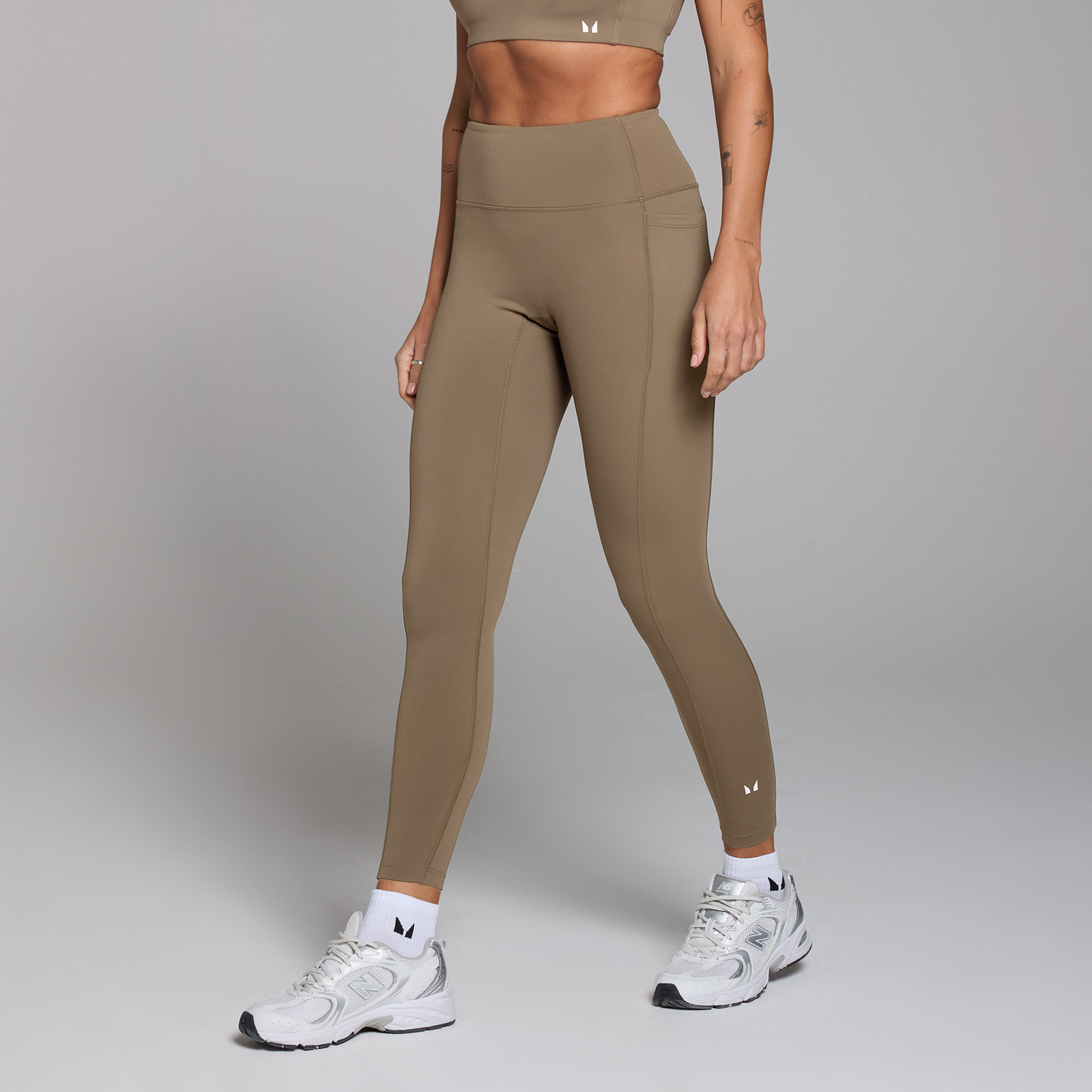 5059883366296 - Damen Active Leggings mit Taschen – Khaki - S