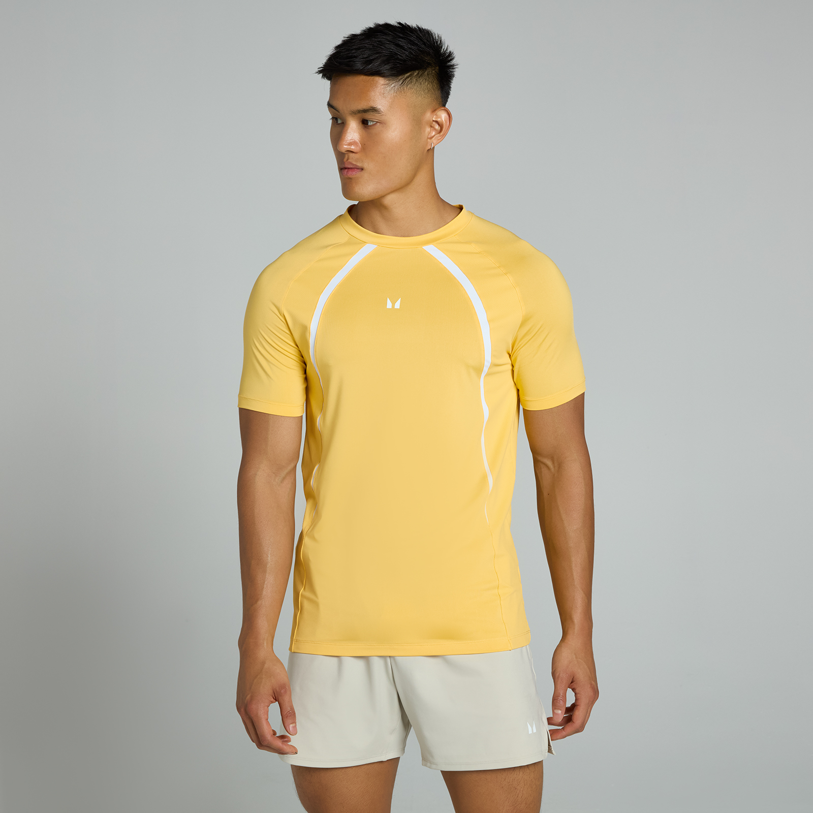 5059883371351 - Herren Tempo Panel Kurzarm-T-Shirt – Sonnengelb - S