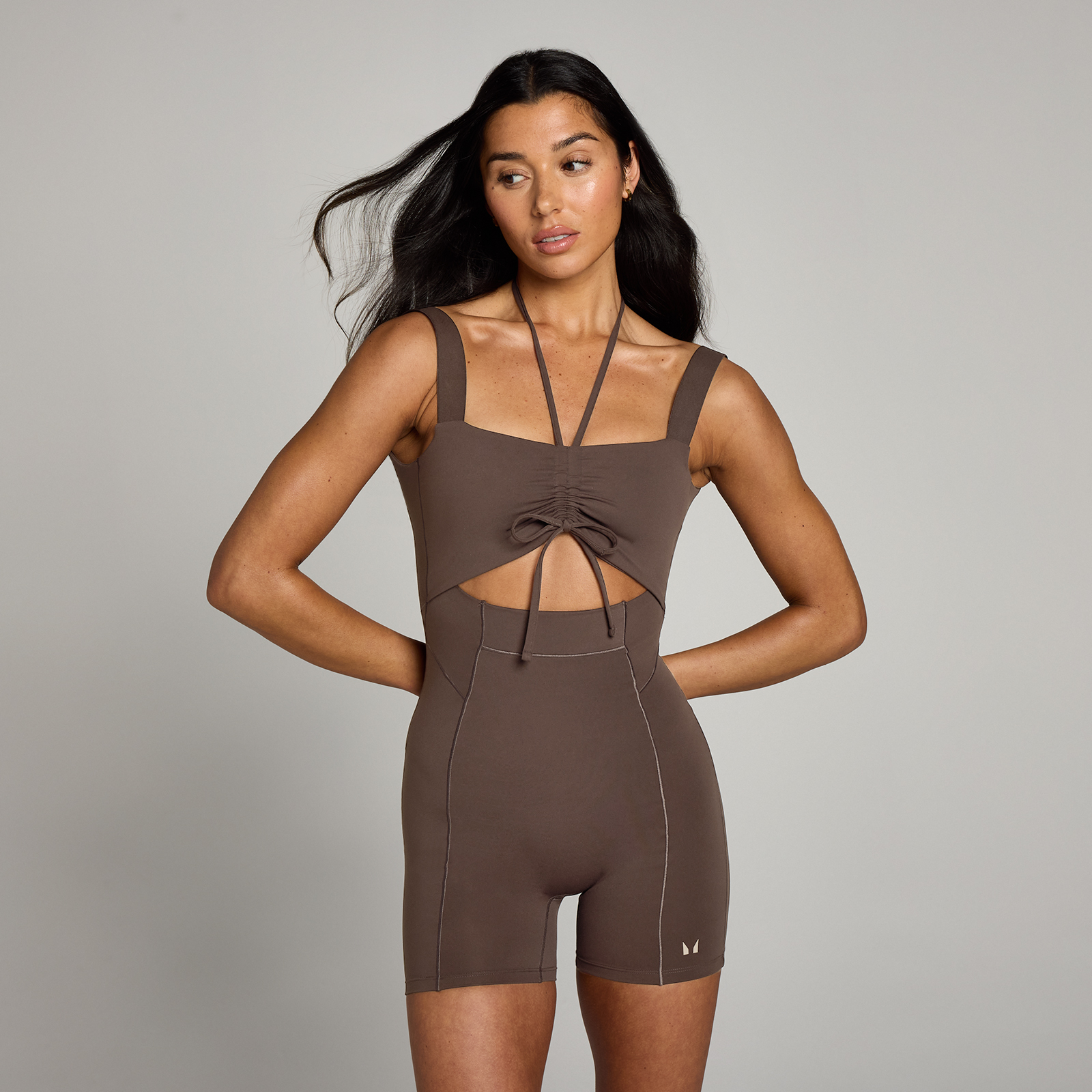 5059883378282 - Damen Studio Geraffter Body – Schokolade - M