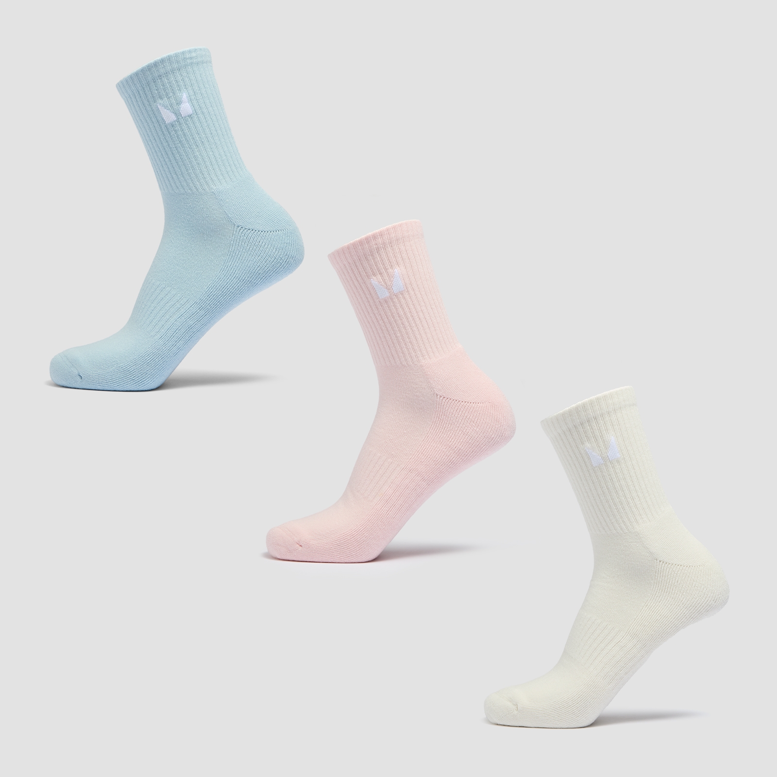 5059883395852 - MP Unisex-Crew-Socken (3er-Packung) – Baumwolle Babyrosa Babyblau - UK 9-11