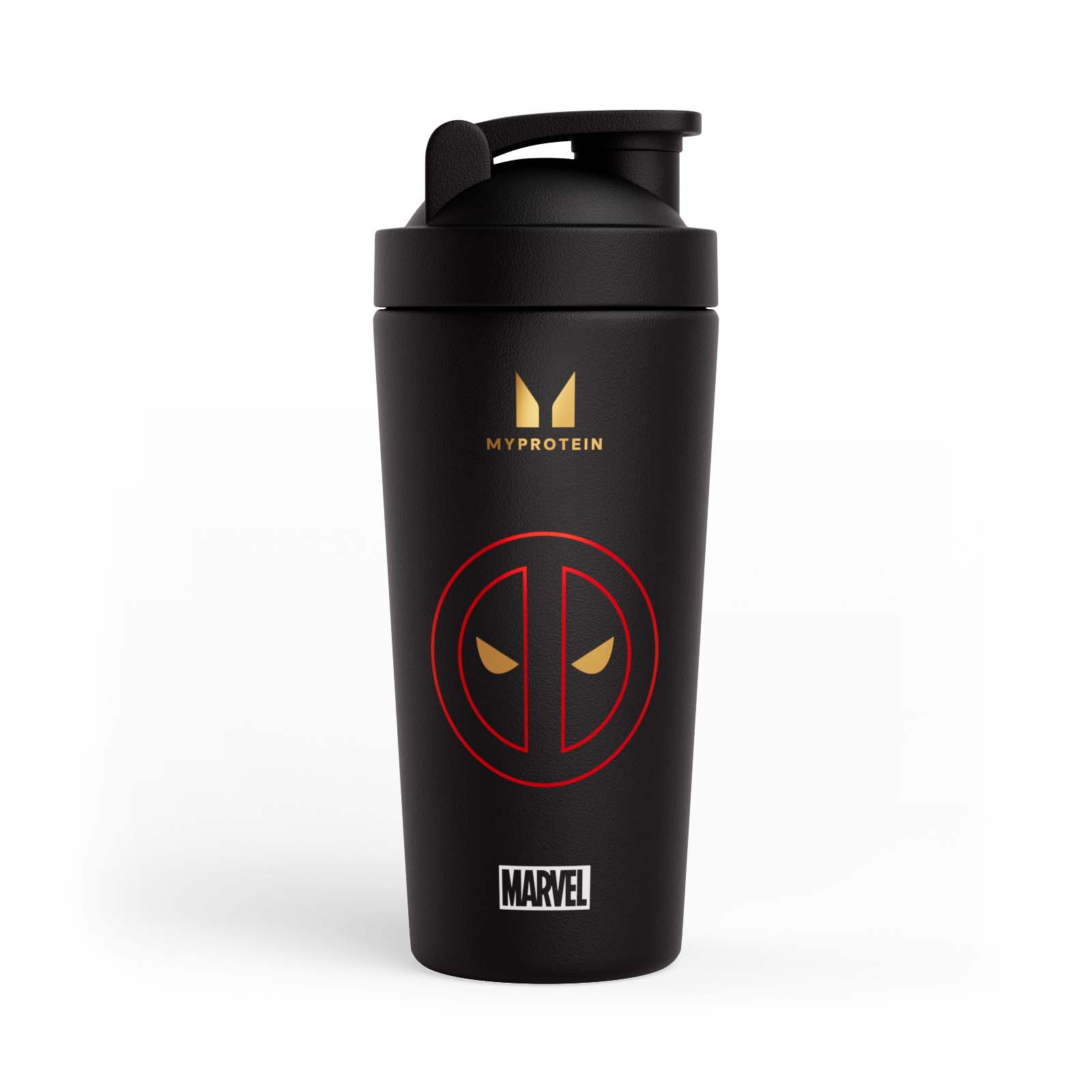 5059883395913 - Myprotein Deadpool-Shaker aus recyceltem Metall – Schwarz