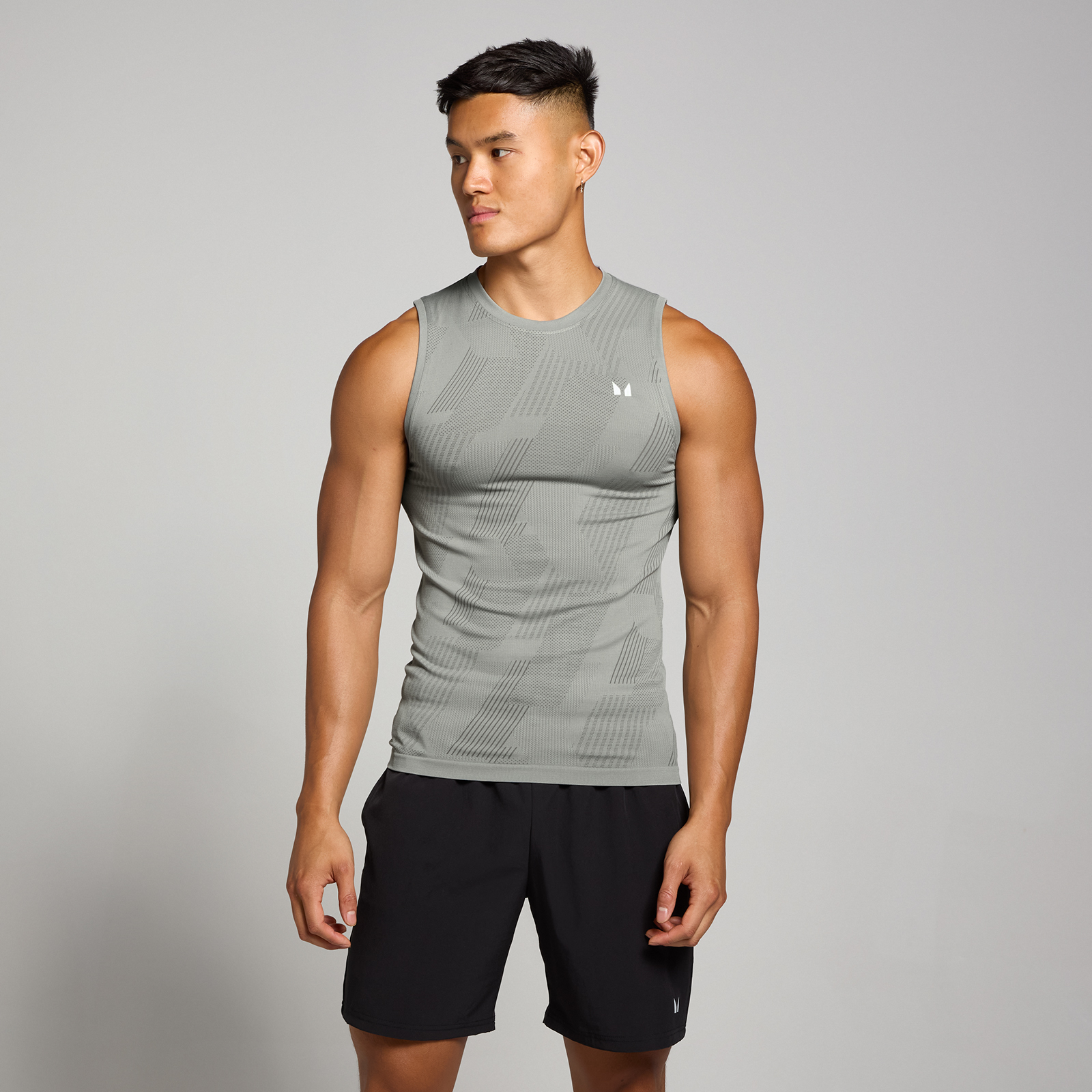 5059883399461 - MP Herren Tempo nahtloses Tanktop mit Grafikelement – Storm - L