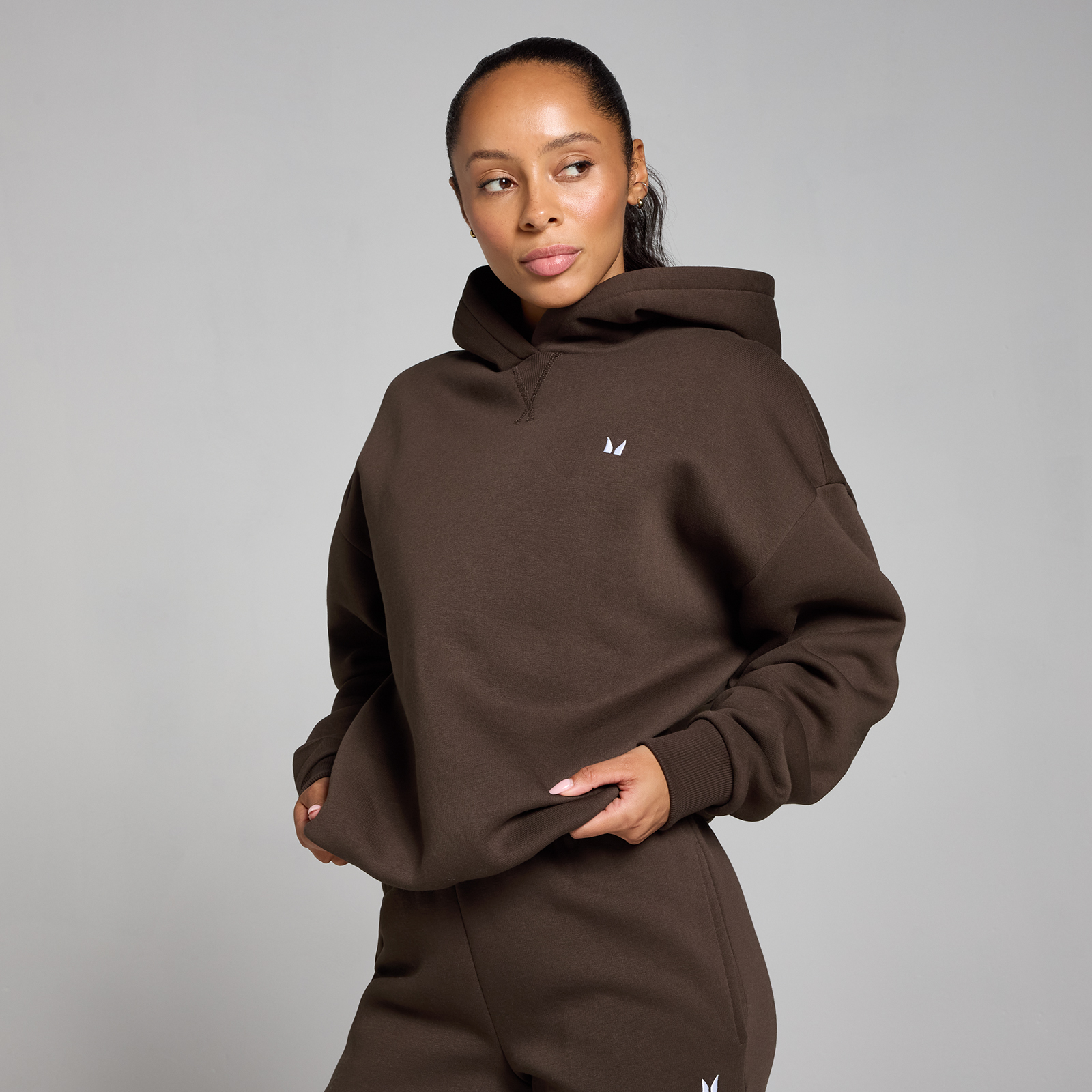 5059883402376 - MP Womens Basics Oversized Hoodie - Chocolate - M