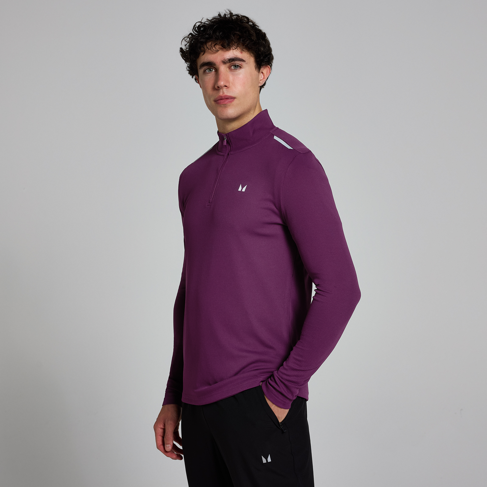 5059883403588 - MP Herren Active Top mit 1 4-Reißverschluss – Violett - XS
