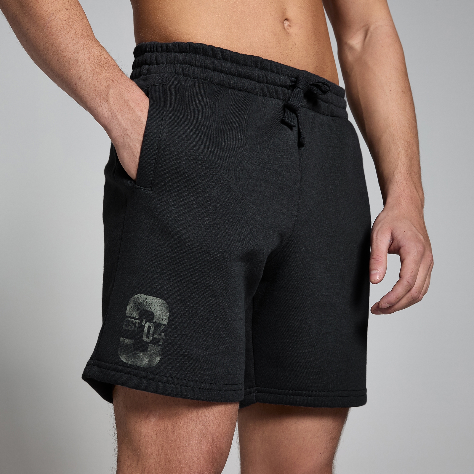 5059883417998 - Herren Origin Sweatshorts mit Grafik – Verwaschenes Schwarz - S