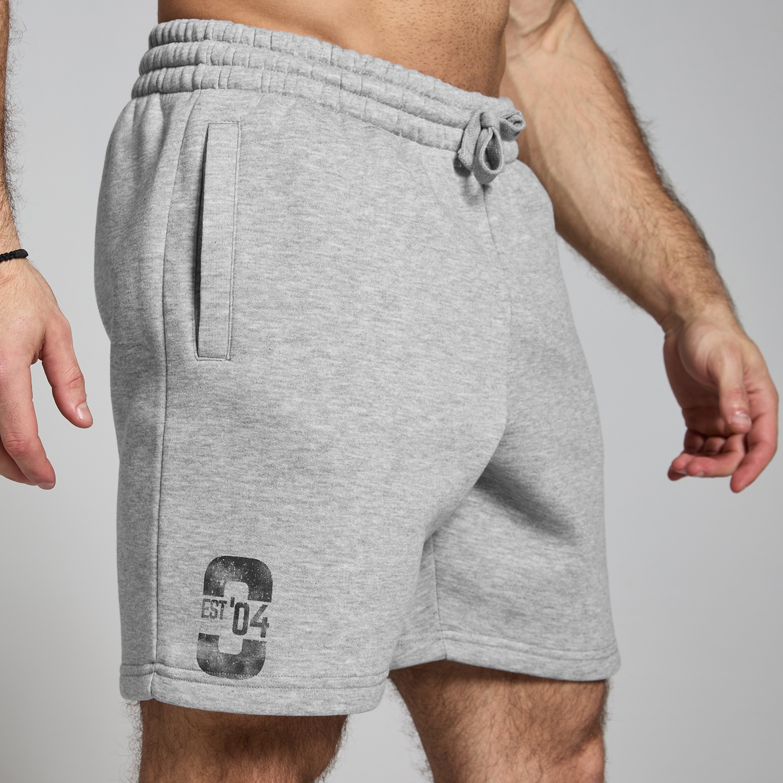 5059883418124 - Herren Origin Sweatshorts mit Grafik – Hellgrau - XS