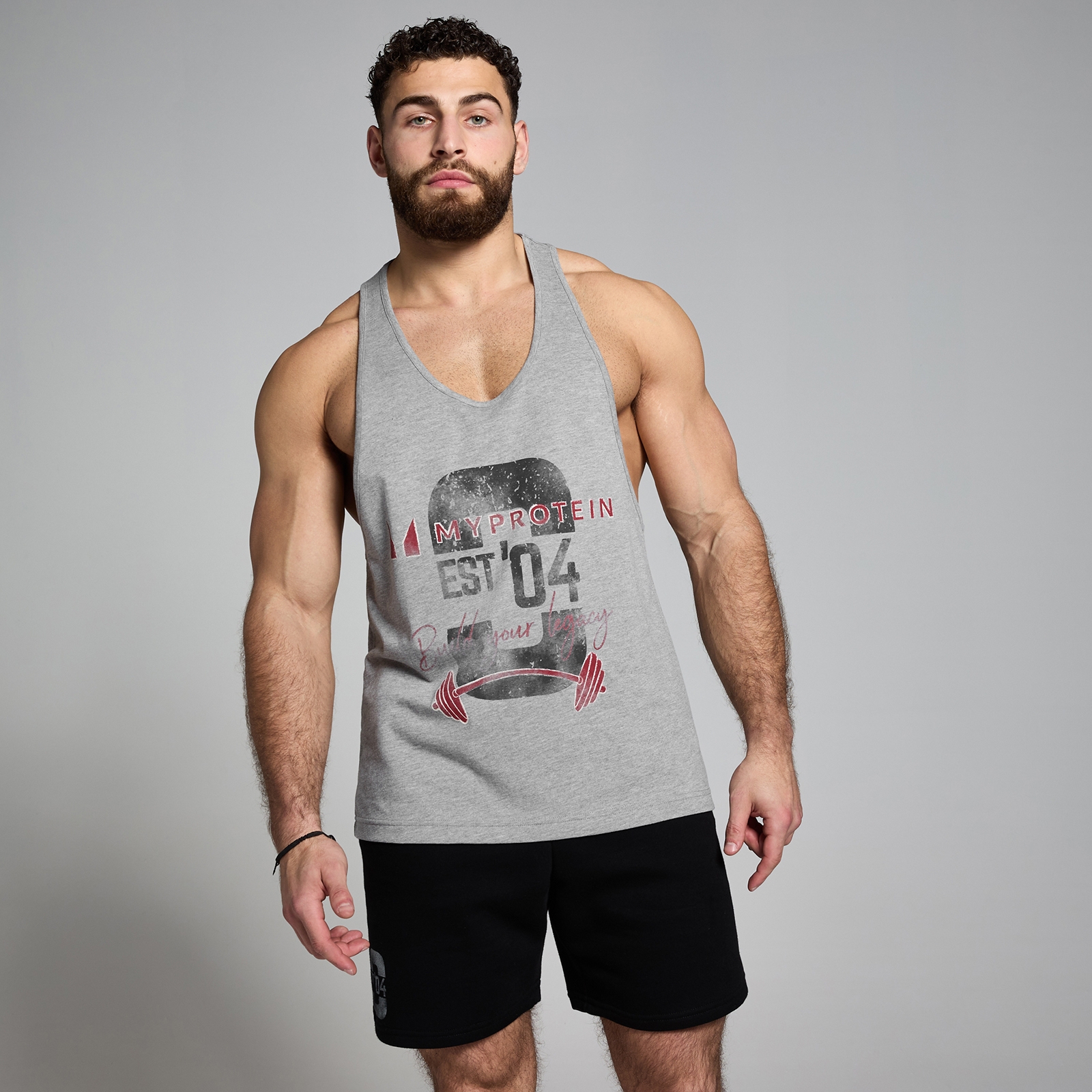 5059883418766 - Herren Origin Stringer-Top mit Grafik Hellgrau - XS