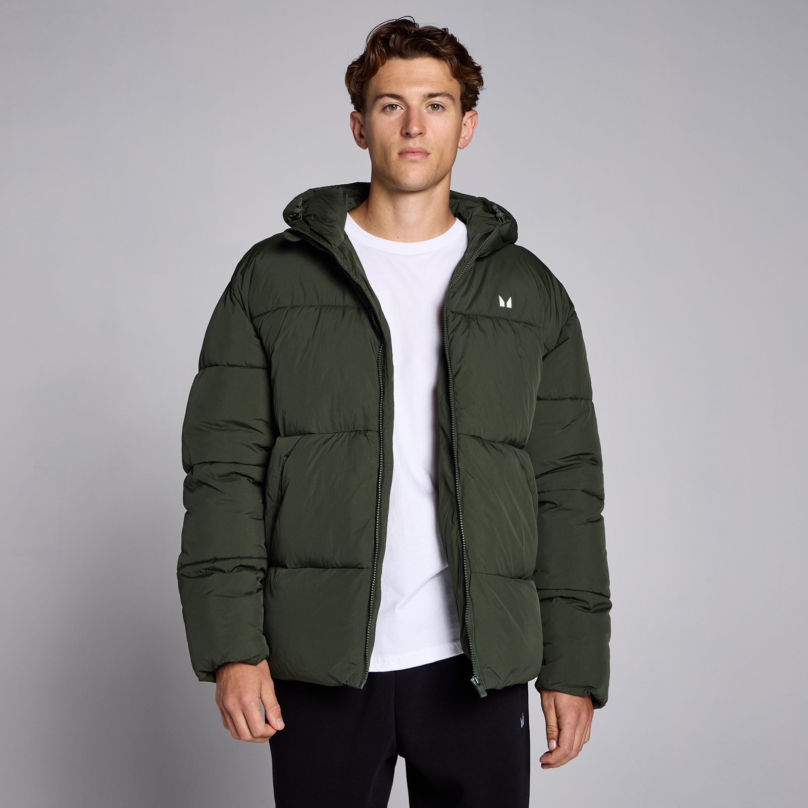 5059883422657 - Mens Short Puffer Jacket - Forrest Green - XS