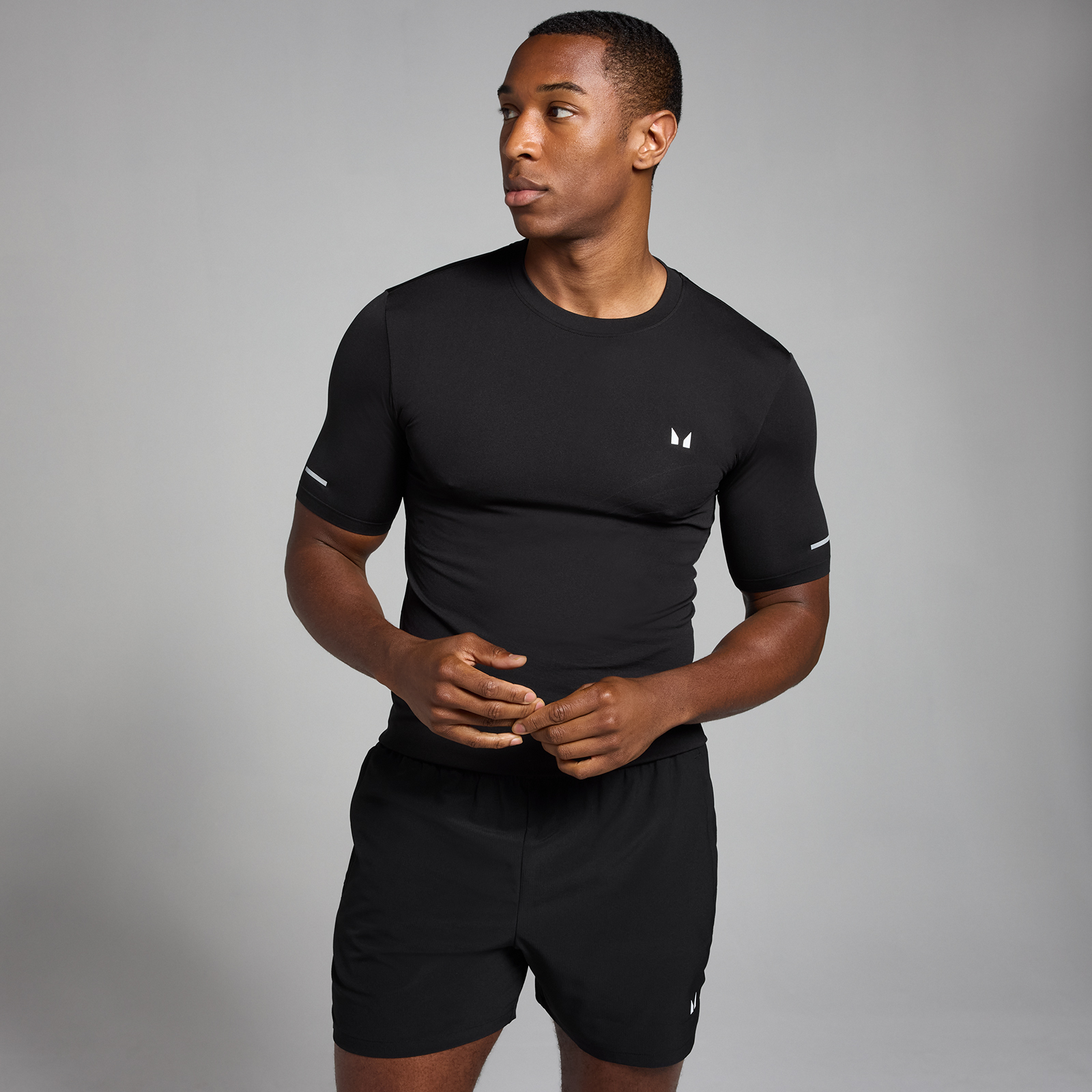 5059883429595 - MP Herren Active Nahtloses T-Shirt mit Aufdruck – Schwarz - S