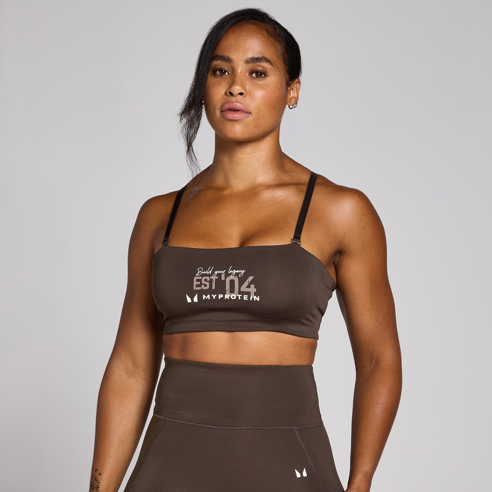 5059883433417 - Womens Origin Graphic Training Sports Bra - Coffee - XS