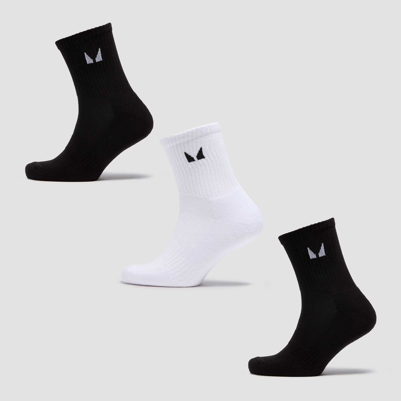 5059883435664 - Unisex Crew Socks (3 Pack) - Black White - UK 2-5