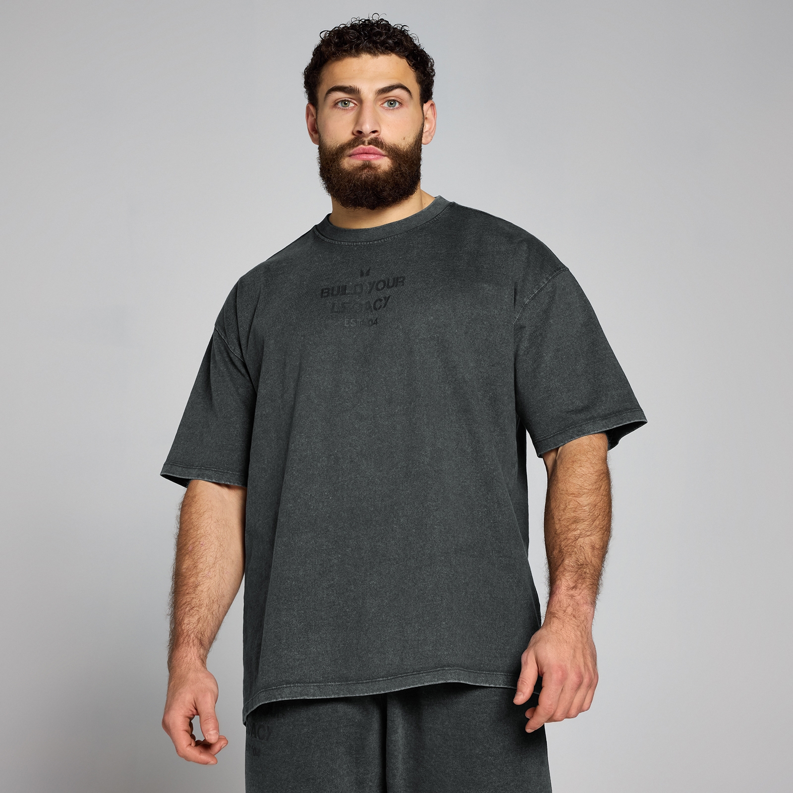 5059883439488 - Origin Washed T-Shirt mit Grafik – Verwaschenes Schwarz - L-XL