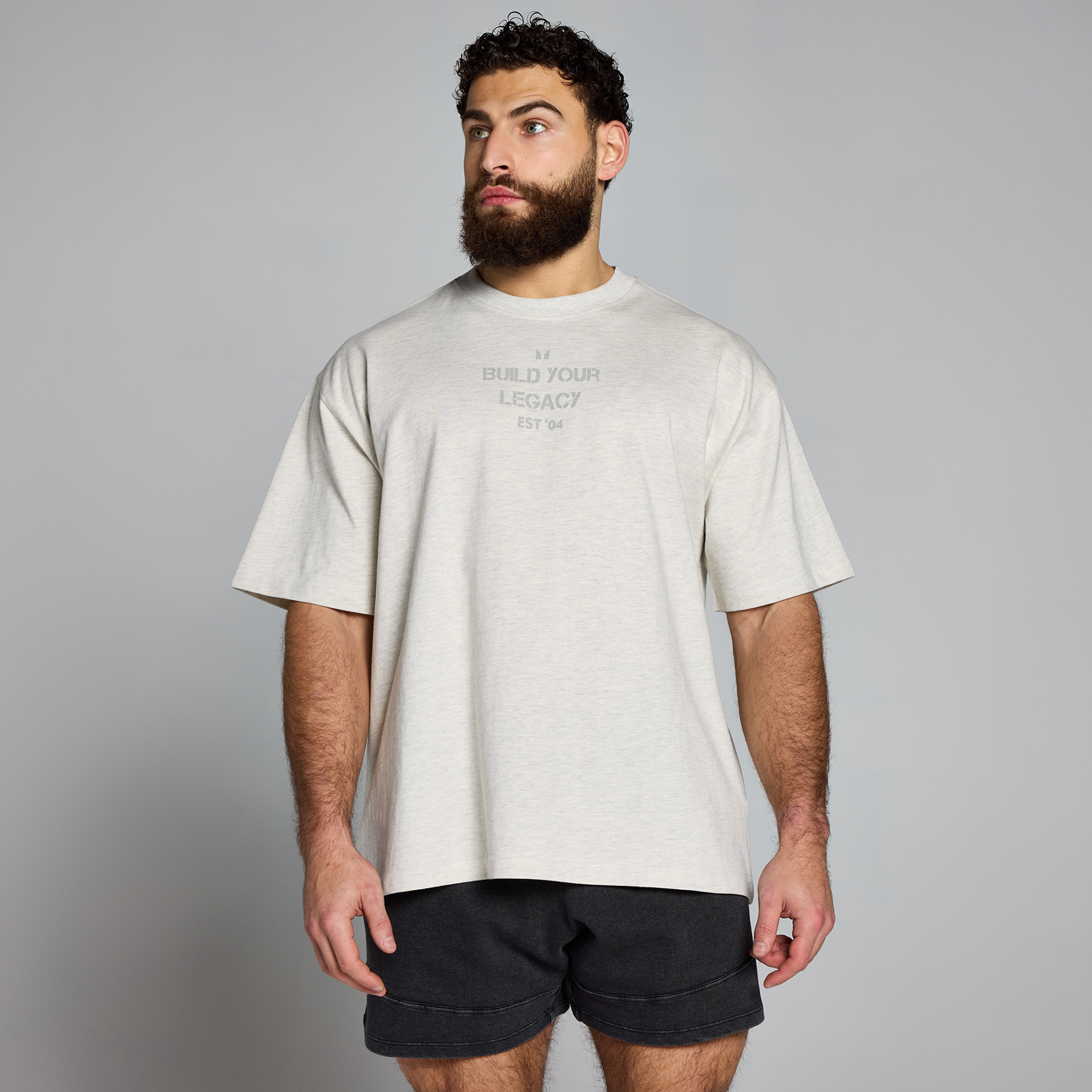 5059883439549 - Origin Washed T-Shirt mit Grafik – Hellgrau - XXS-XS