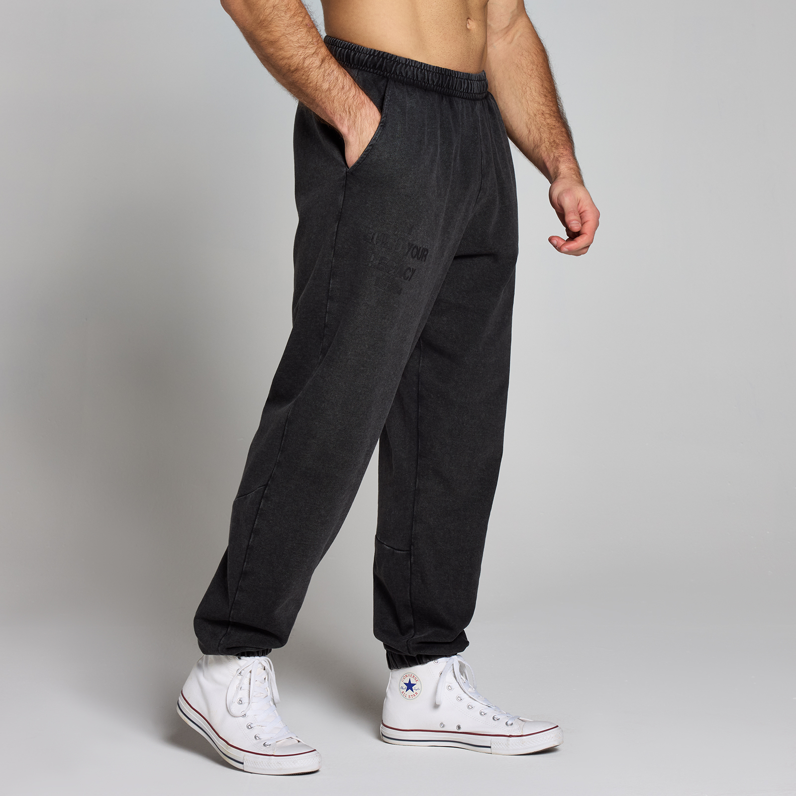5059883440040 - Herren Origin Washed Jogginghose mit Grafik – Verwaschenes Schwarz - XXXL