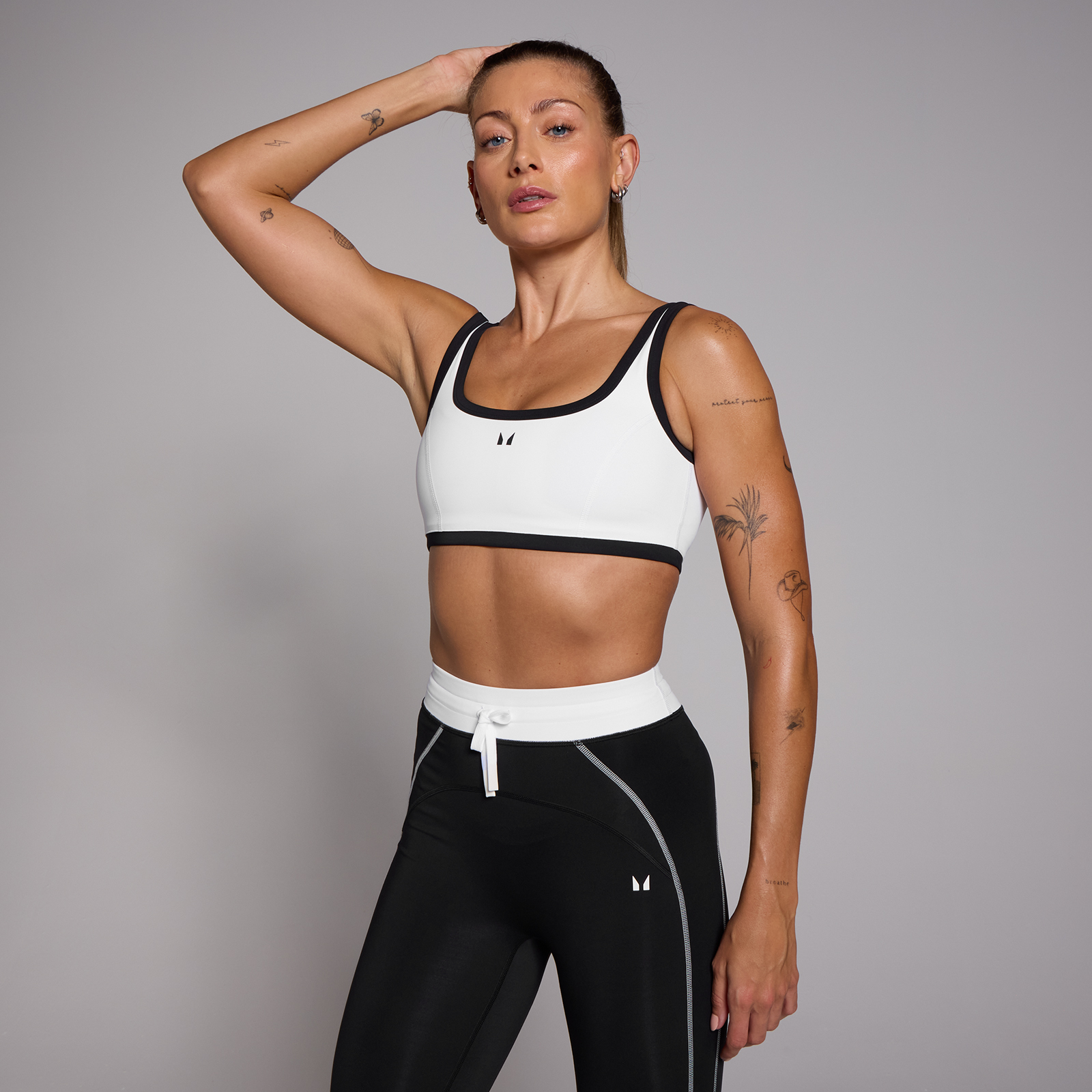 5059883441658 - Damen Tempo Kontrast-Sport-BH – Weiß - XXL