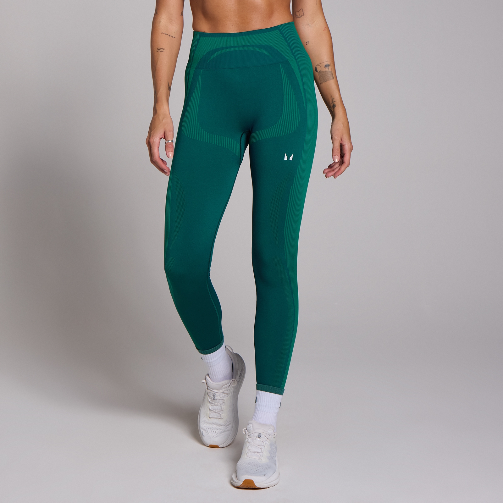 5059883443089 - Damen Tempo nahtlose Hybrid-Leggings – Dunkles Türkis - S