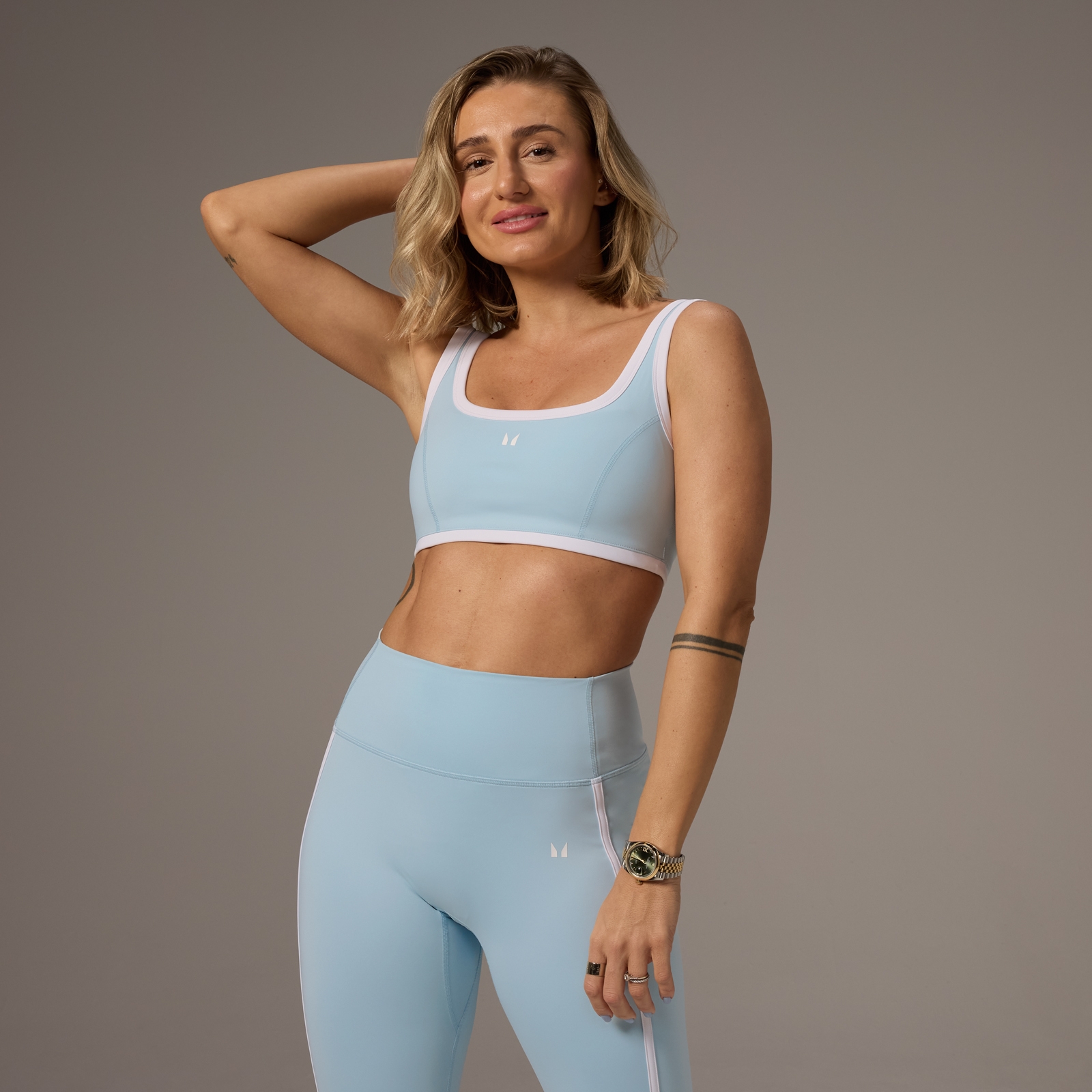 5059883457062 - X Tatiana Kontrast-Sport-BH mit quadratischem Ausschnitt – Helles Aqua - L