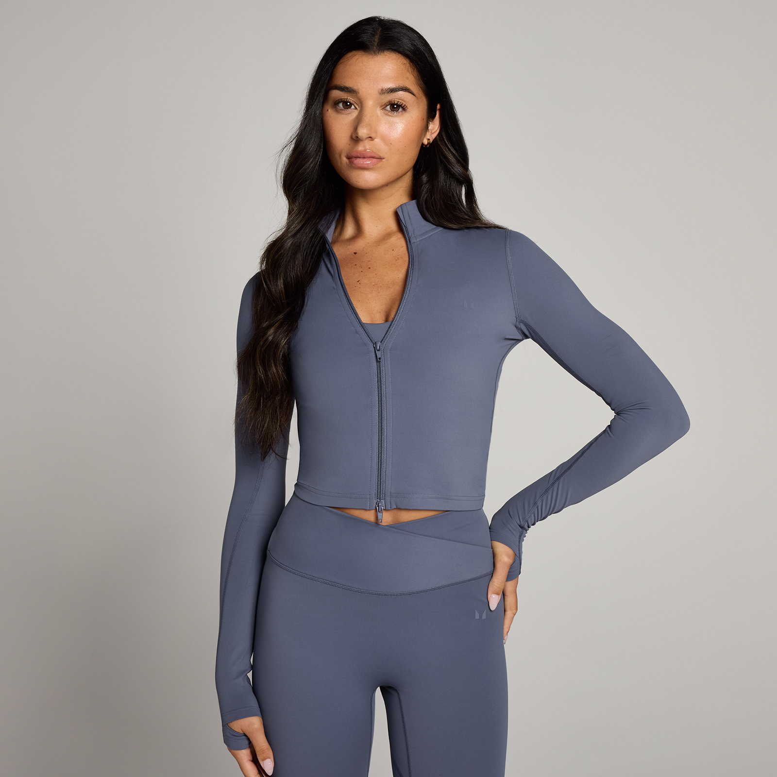 5059883464916 - Damen Tempo Crop-Jacke – Dunkles Graublau - XL 5059883464916 - Damen Tempo Crop-Jacke – Dunkles Graublau - XL