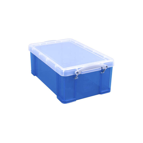 5060024801651 - Aufbewahrungsbox 9TB 9 Liter mit Deckel für A4 CDs DVDs außen 395x255x155mm Kunststoff blau transparent 5060024801651 Reall