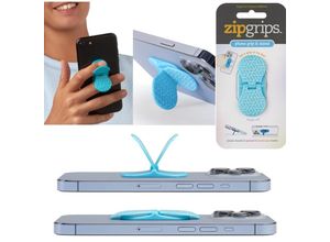 5060058361848 - zipgrips Blue Geometrical 2 in 1 Handy-Griff & Aufsteller Sicherer Griff Halter für Smartphones Perfekte Selfies Ideal für Videos