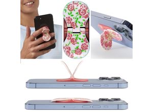 5060058361909 - zipgrips Pink Flowers 2 in 1 Handy-Griff & Aufsteller Sicherer Griff Halter für Smartphones Perfekte Selfies Ideal für Videos