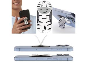 5060058361961 - zipgrips Zebra 2 in 1 Handy-Griff & Aufsteller Sicherer Griff Halter für Smartphones Perfekte Selfies Ideal für Videos