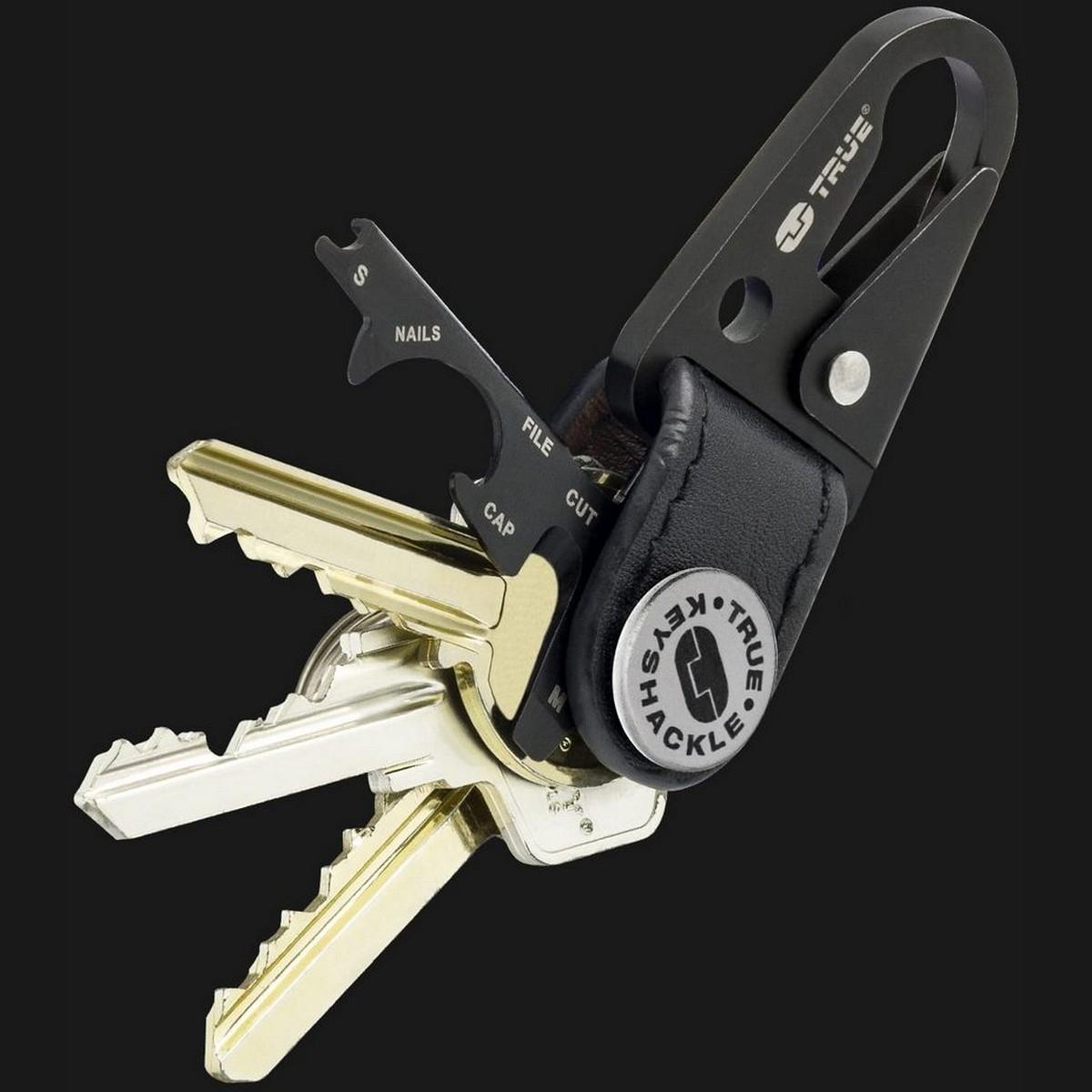 5060063227290 - KeyShackle + Tool Schlüsselorganisator aus Leder mit 7 Funktionen