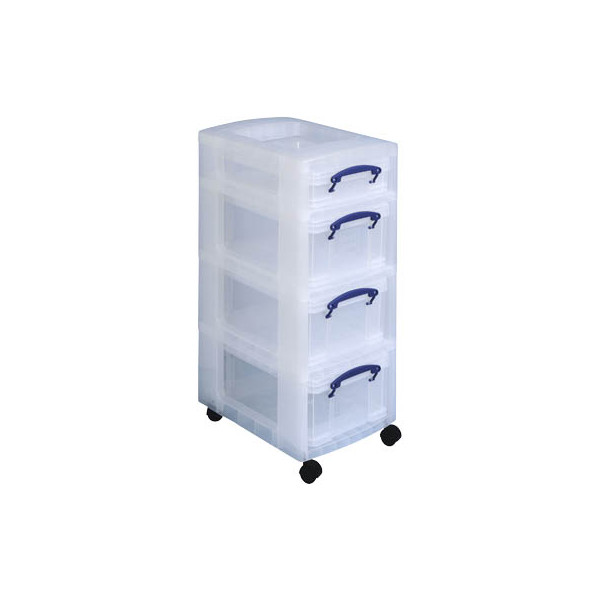 5060231632901 - Aufbewahrungsbox ST3X9C+1X4CCB 4 + 9 + 9 + 9 Liter mit Deckel für A4 außen 419x299x720mm Kunststoff transparent 506023163290