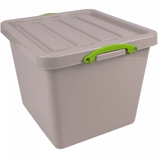 5060231634493 - Aufbewahrungsbox Recycling 60RDG 60 Liter mit Deckel außen 520x470x415mm Polypropylen 100 % recycelt taubengrau 506023163449