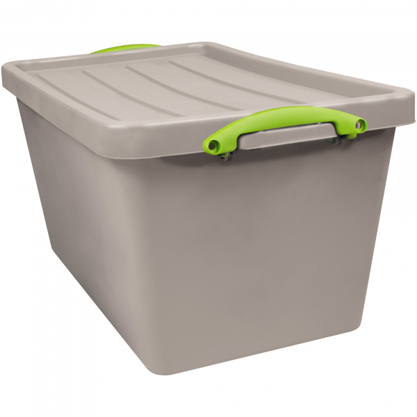 5060231634509 - Aufbewahrungsbox Recycling 56RDG 56 Liter mit Deckel außen 600x400x350mm Polypropylen 100 % recycelt taubengrau 506023163450