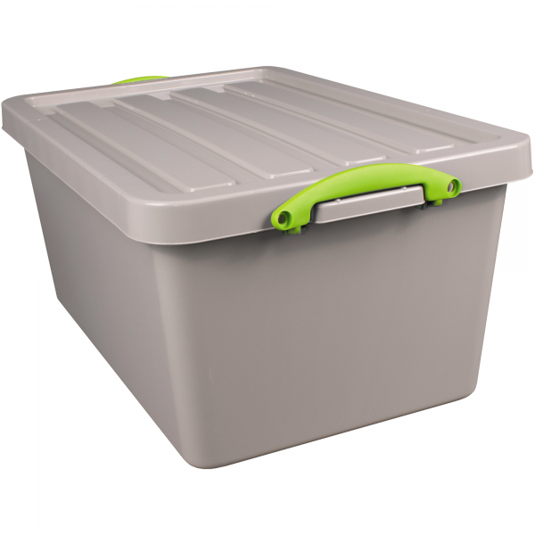 5060231634516 - Aufbewahrungsbox Recycling 61RDG 61 Liter mit Deckel außen 680x440x310mm Polypropylen 100 % recycelt taubengrau 506023163451