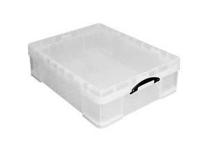 5060231634745 - Transportbox Really Useful Box Volumen 70 l L 810 x B 620 x H 225 mm stapelbar mit Deckel & Klappgriffen Recycling-PP transparent