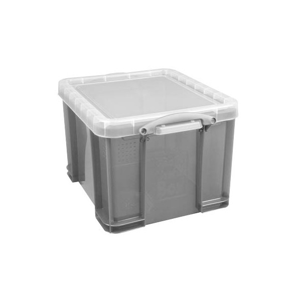 5060231637050 - Aufbewahrungsbox 35TSMKCB 35 Liter mit Deckel für A4 Ordner Hängemappen außen 480x390x310mm Kunststoff grau transparent 506