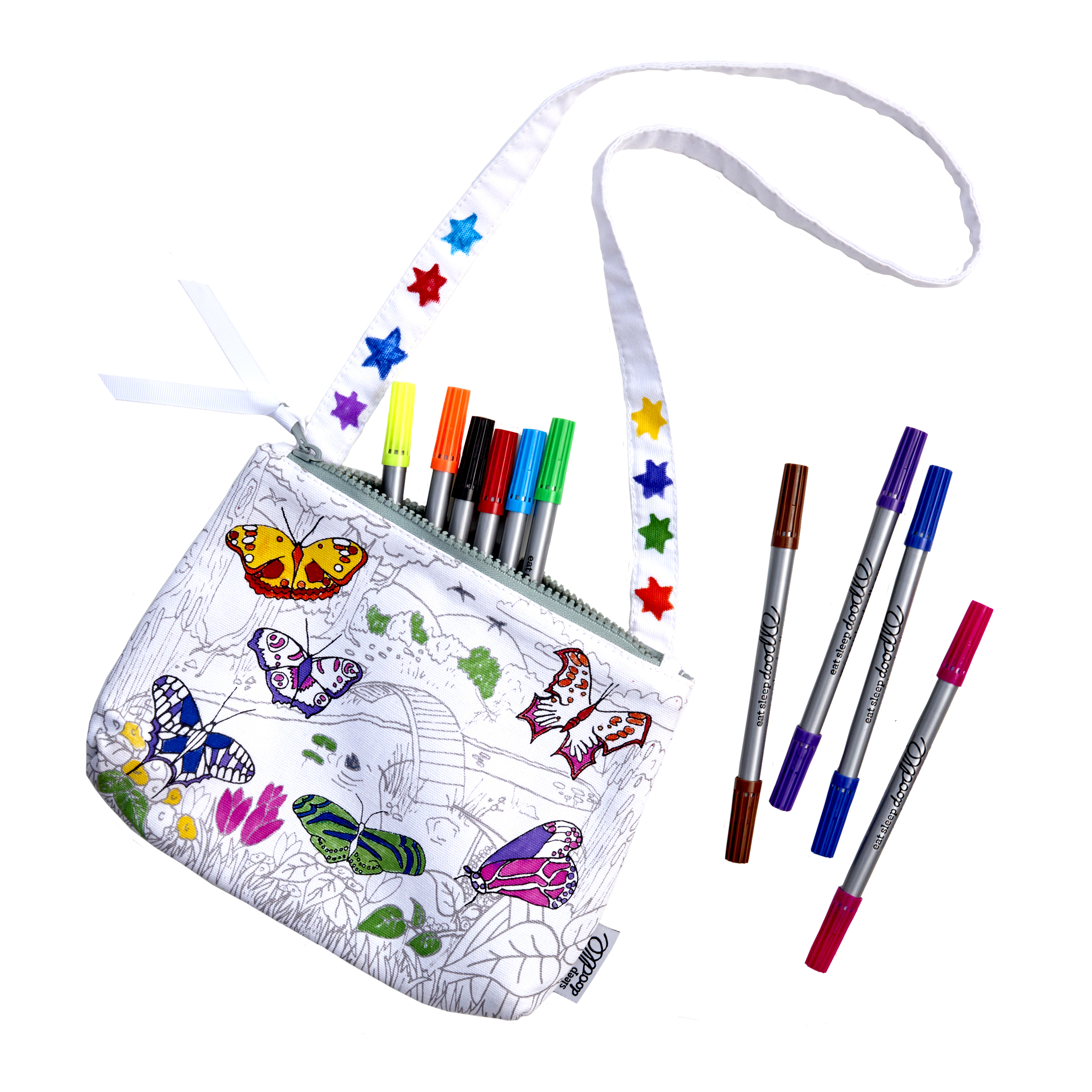 5060255291863 - Umhängetasche malen und lernen Kind - Schmetterling Eat Sleep Doodle 5060255291863 - Umhängetasche malen und lernen Kind - Schmetterling Eat Sleep Doodle