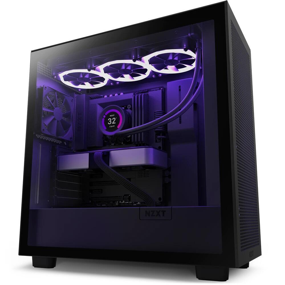 5060301696987 - NZXT H7 Flow Black Midi Tower ATX Gaming Gehäuse schwarz mit Glasfenster