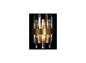 5060419714399 - Illuminati Lighting - Illuminati Zenna LED-Wandleuchte in satiniertem Gold klarem Kristall