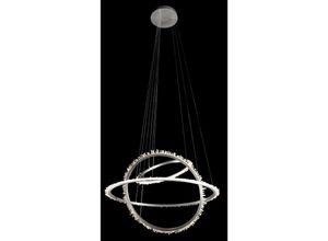 5060419718441 - Illuminati Lighting - Illuminati Quartz Halo Triple Ring LED-Anhänger Satin Nickel 3000K Bergkristall