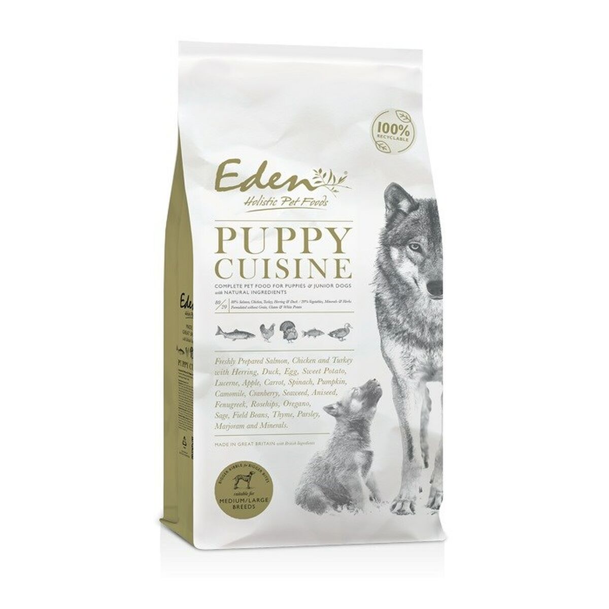 5060438811239 - Futter EDEN 80 20 Medium kibble Lachsfarben 12 kg