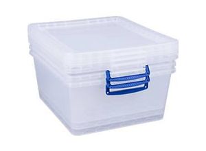 5060456652265 - Really Useful Boxes Aufbewahrungsboxen transparent mit Deckel 175L 3 Stück