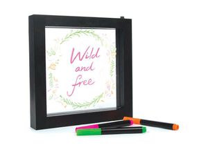 5060493234400 - Fizz Creations - Neon Effect Light Up Message Frame grün pink orange aus Kunststoff Metall Glas zum Beschriften mit 3 Stiften